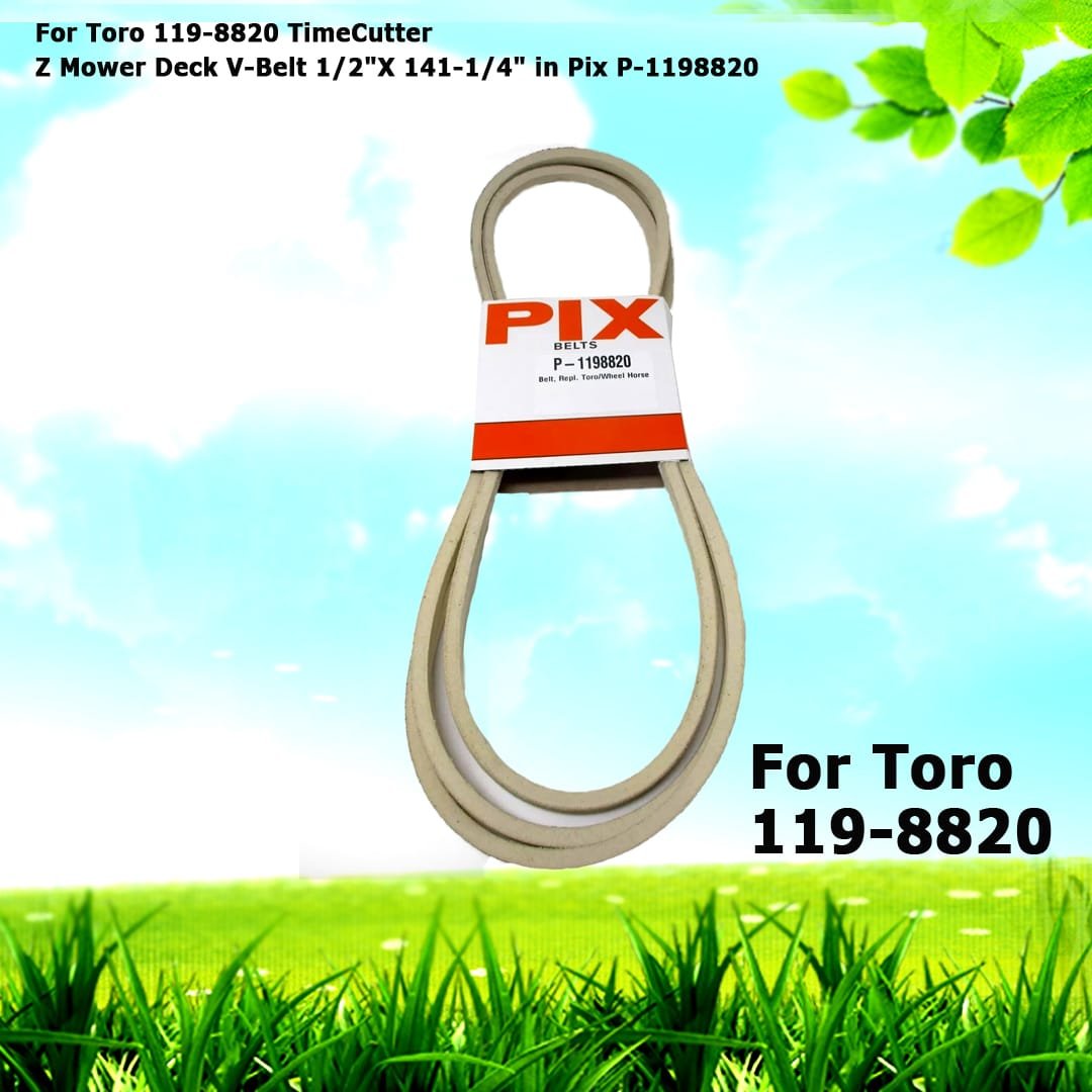 For Toro 119-8820 TimeCutter Z Mower Deck V-Belt 1/2" X 141-1/4"