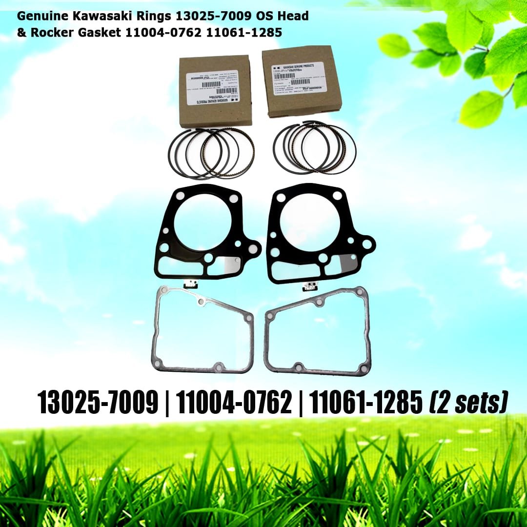 2 each Genuine Kawasaki Rings 13025-7009 OS Head & Rocker Gasket 11004-0762 11061-1285