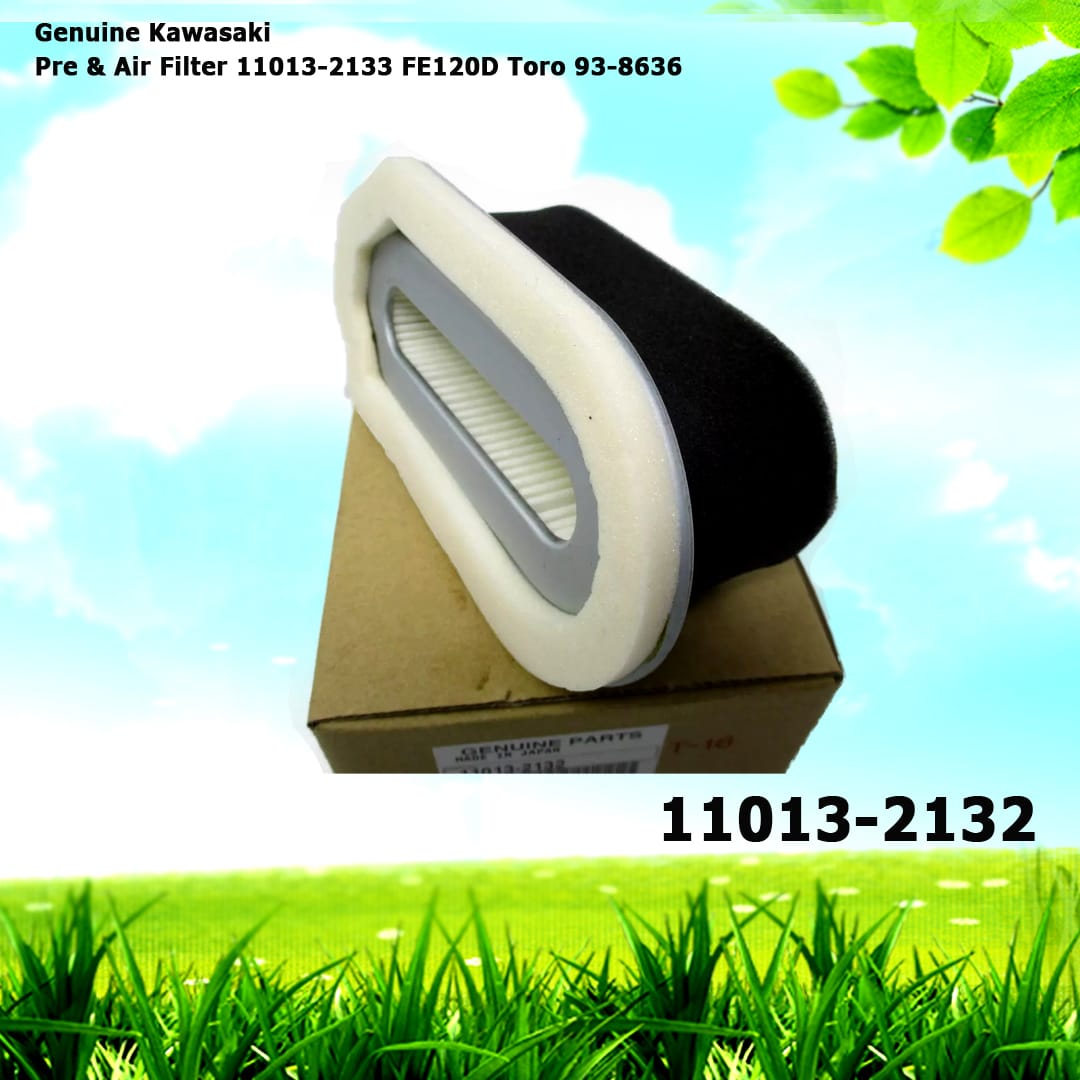 Genuine Kawasaki 11013-2132 Pre & Air Filter 11013-2133 FE120D Toro 93-8636