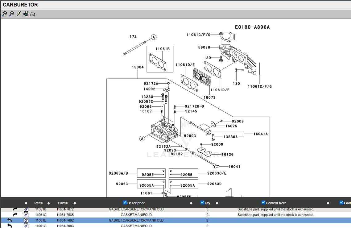 4 Genuine Kawasaki 11061-7092 Carburetor Manifold Gasket FR651V FR691V - Image 3