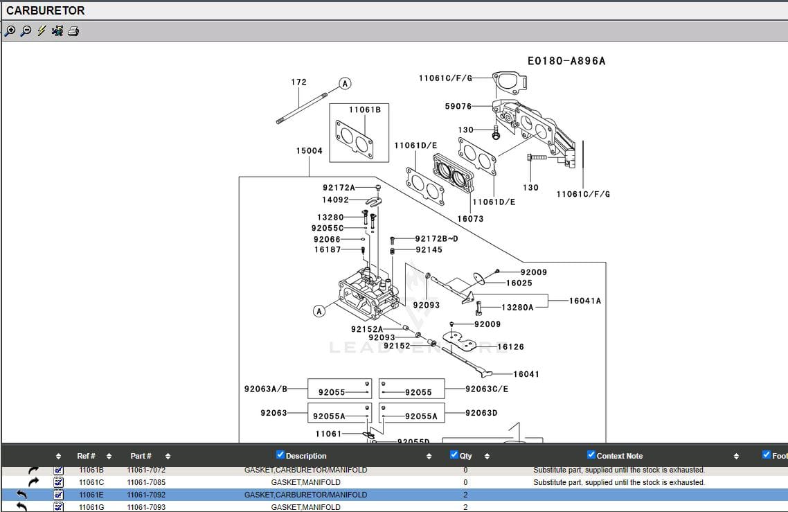4 Genuine Kawasaki 11061-7092 Carburetor Manifold Gasket FR651V FR691V - Image 3
