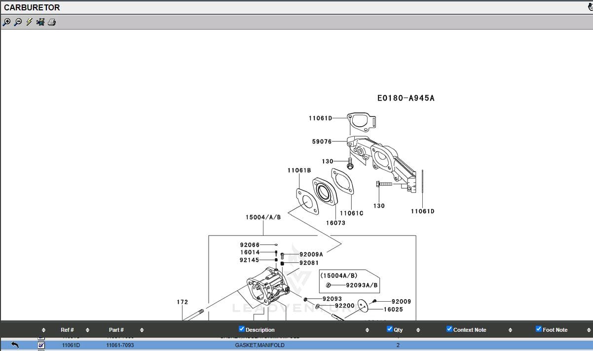 4 Genuine Kawasaki 11061-7093 Manifold Carburetor Gasket FR651V, FR691V - Image 2
