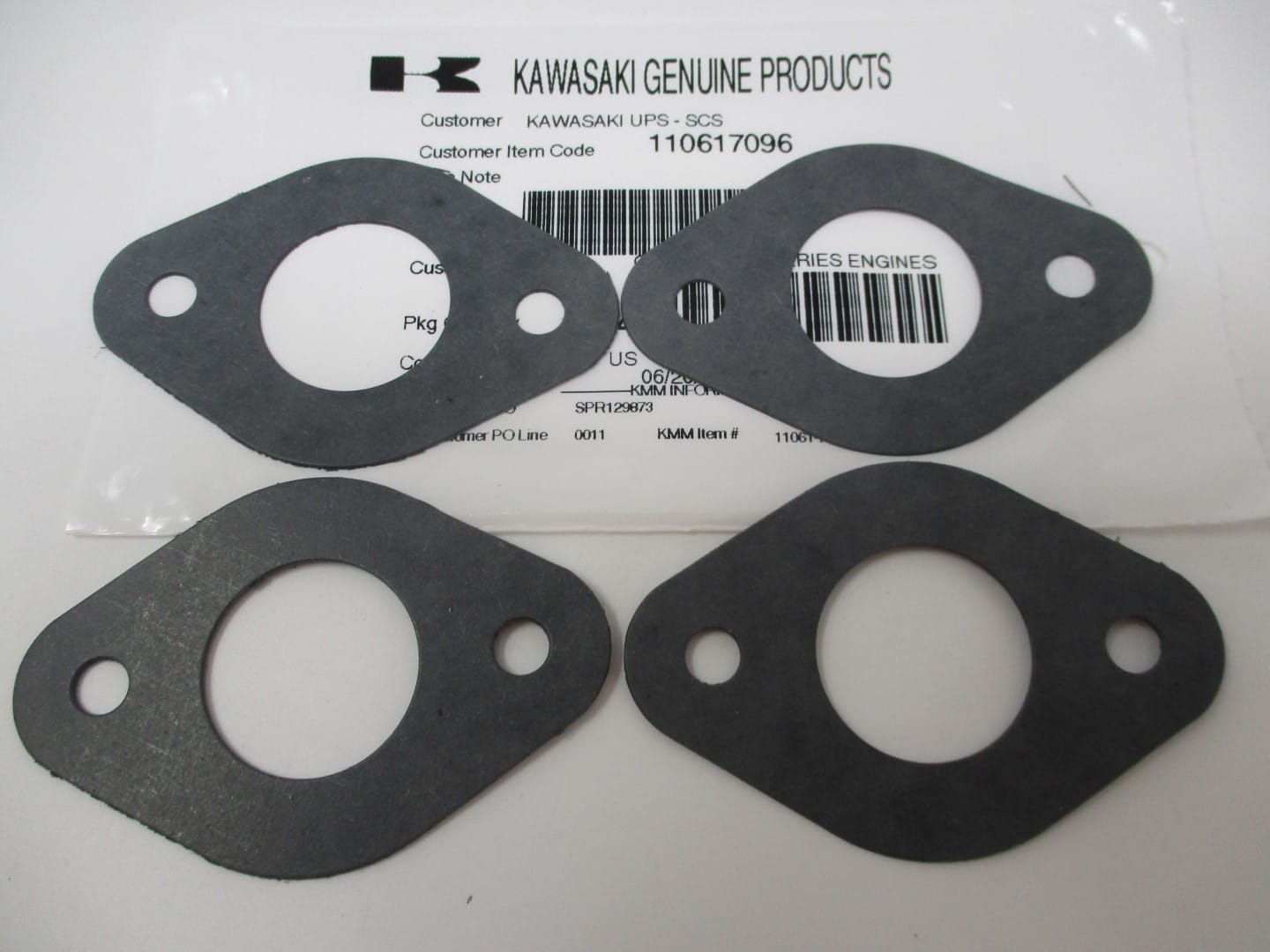 4 Genuine Kawasaki 11061-7096 Carburetor Insulator Gasket FS481V FS541V - Image 3