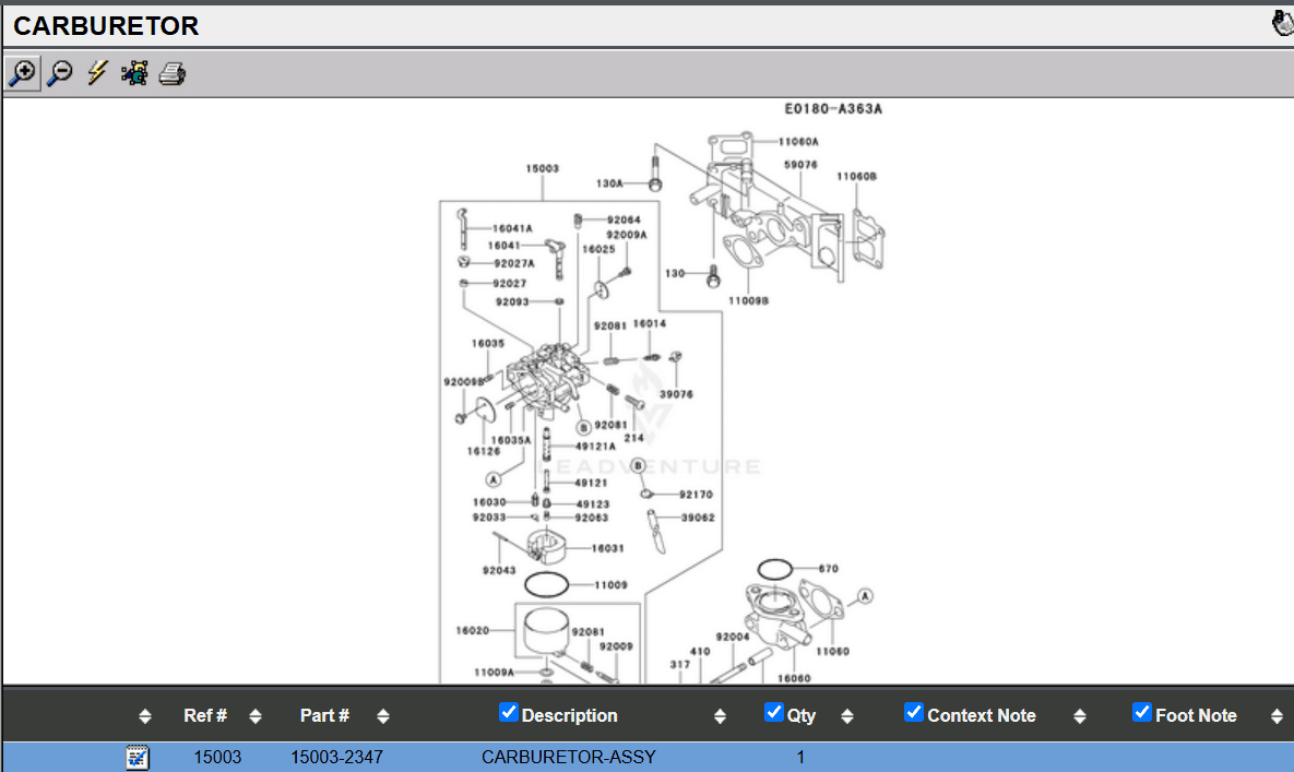 Genuine Kawasaki 15003-2347 Carburetor with 2 11060-2339 Gasket FD611V - Image 6
