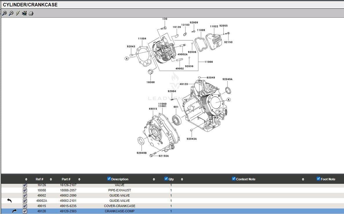 Genuine Kawasaki 49120-0803 Crankcase Engine Block 49120-2303 FE400D EZGO - Image 6