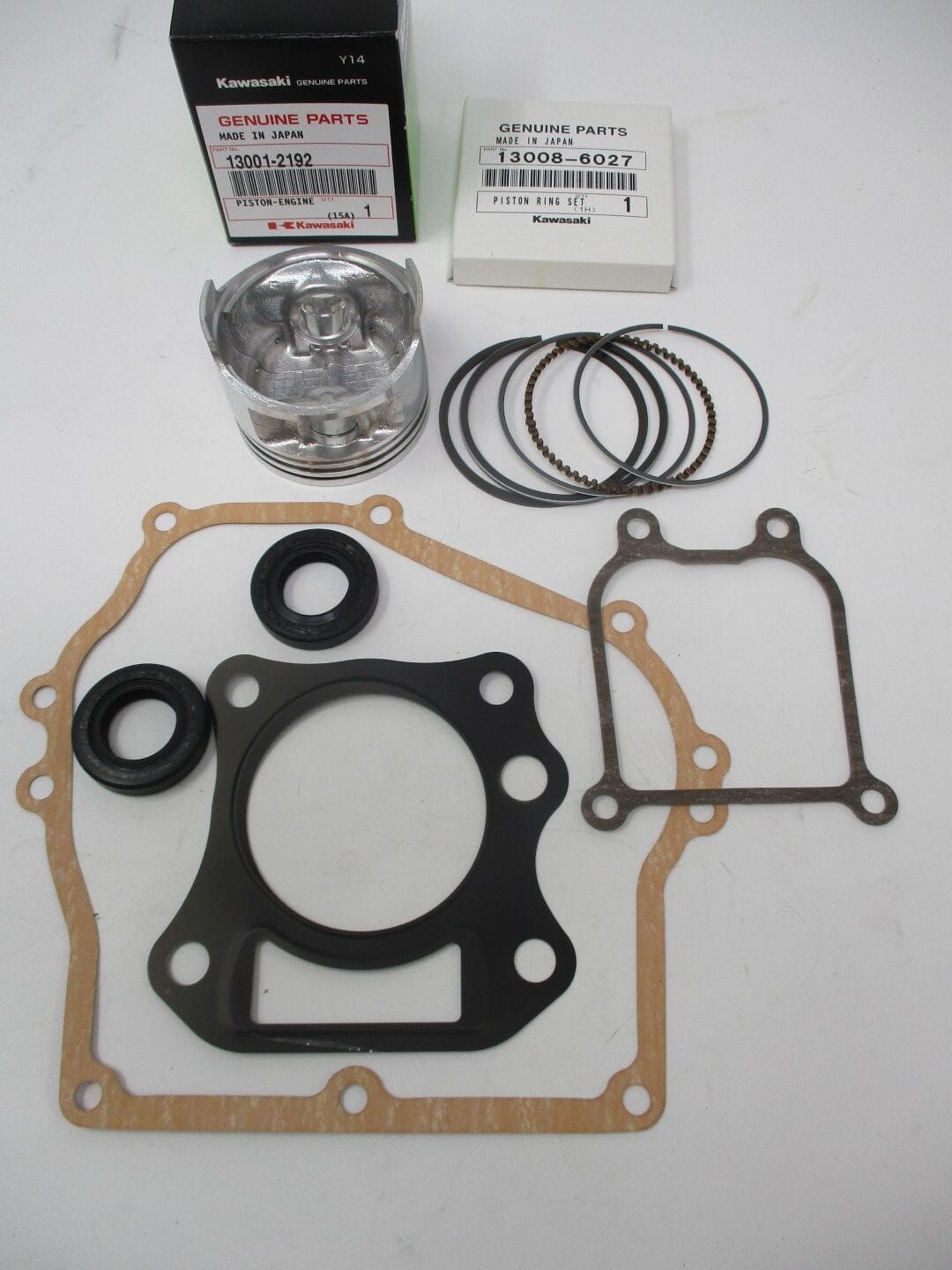 Genuine Kawasaki 13001-2192 & 13008-6027 Piston & Ring Rebuild Kit FE120D