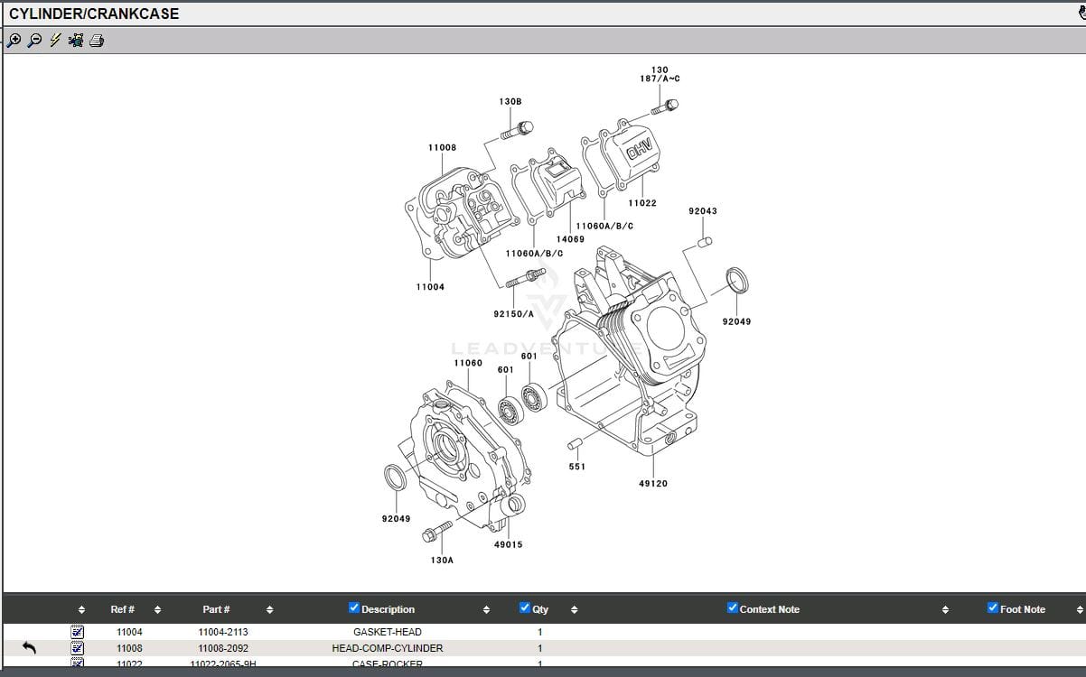 Genuine Kawasaki 13001-2192 & 13008-6027  Piston & Ring Rebuild Kit FE120D - Image 5