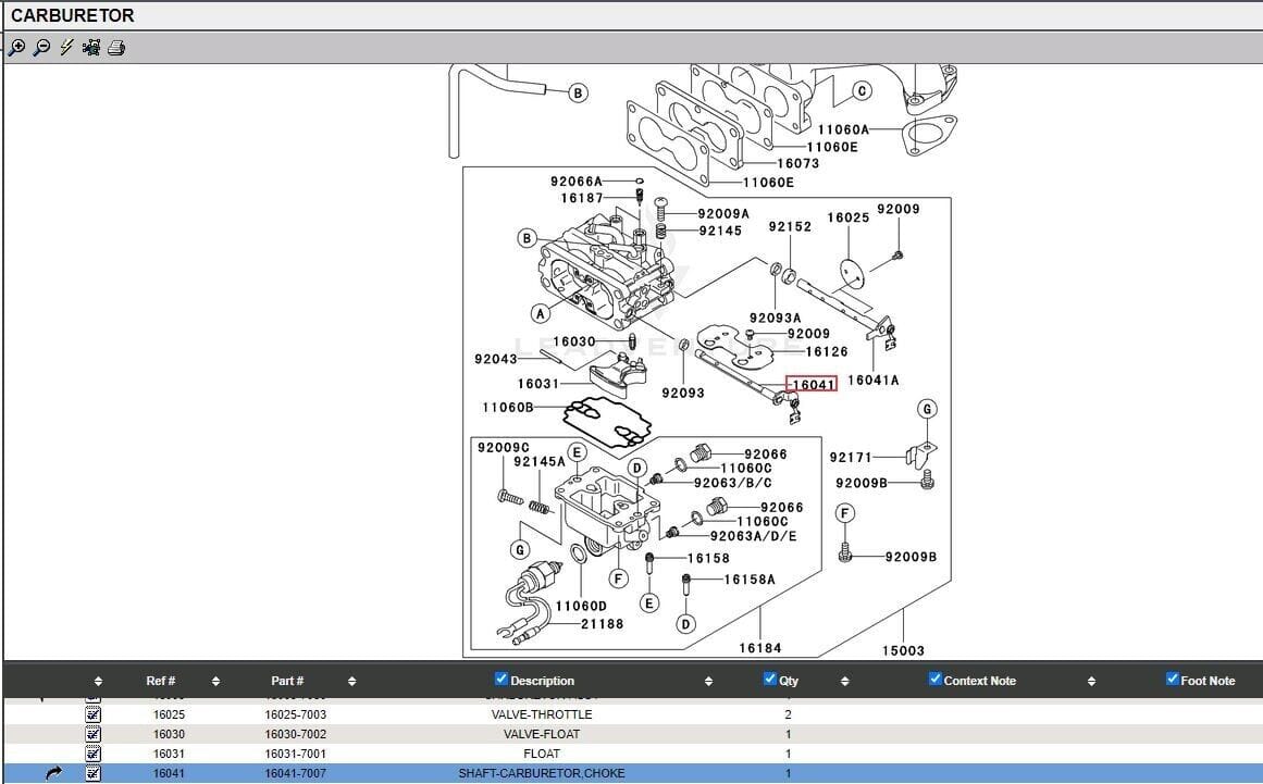 Genuine Kawasaki 16041-7059 Carburetor Choke Shaft 15003-7080, 15003-7045 - Image 4