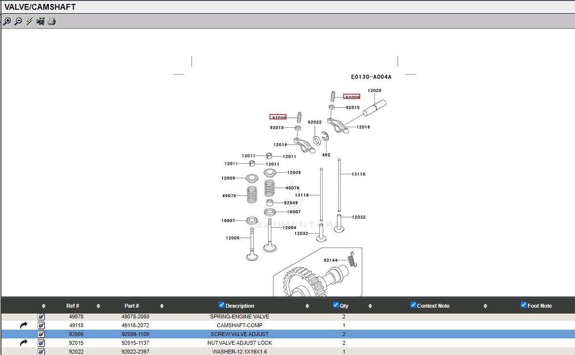 2 Genuine Kawasaki Rocker Arm Screws 92009-1109 & Nuts 2210-1491 Adjustment - Image 4