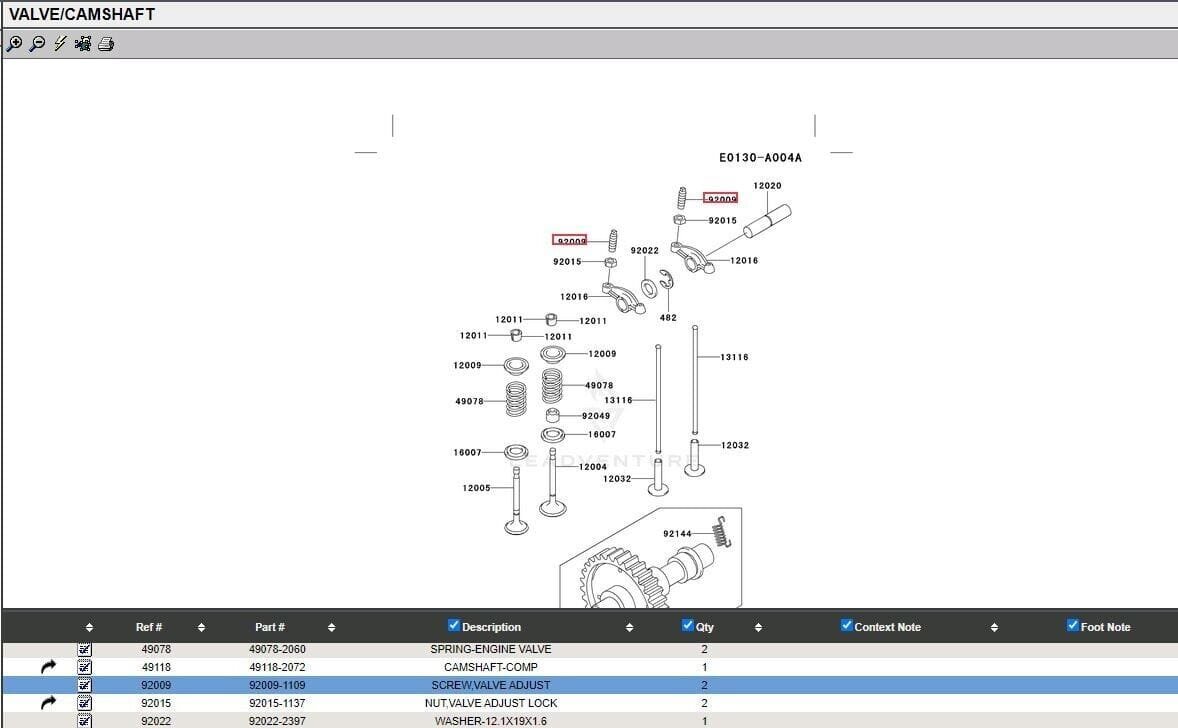 Genuine Kawasaki Rocker Arm Screw 92009-1109 & Nut 2210-1491 Adjustment - Image 4