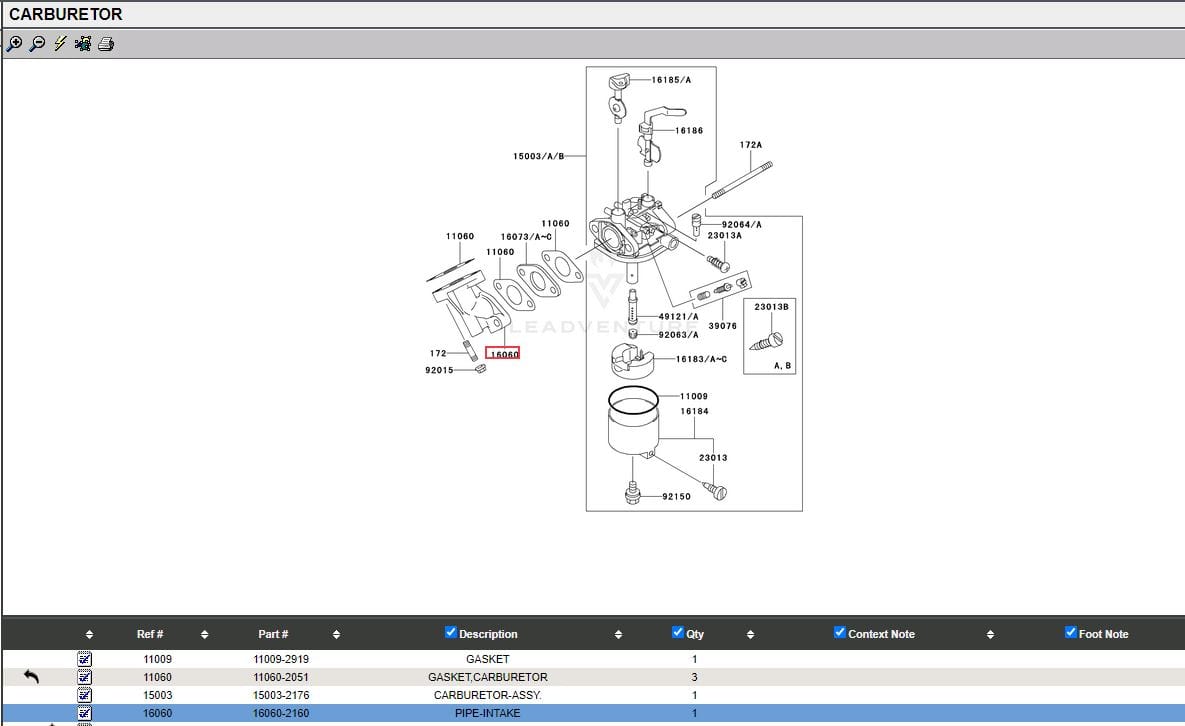 Genuine Kawasaki 16060-2160 FE120D Intake Pipe - Image 5