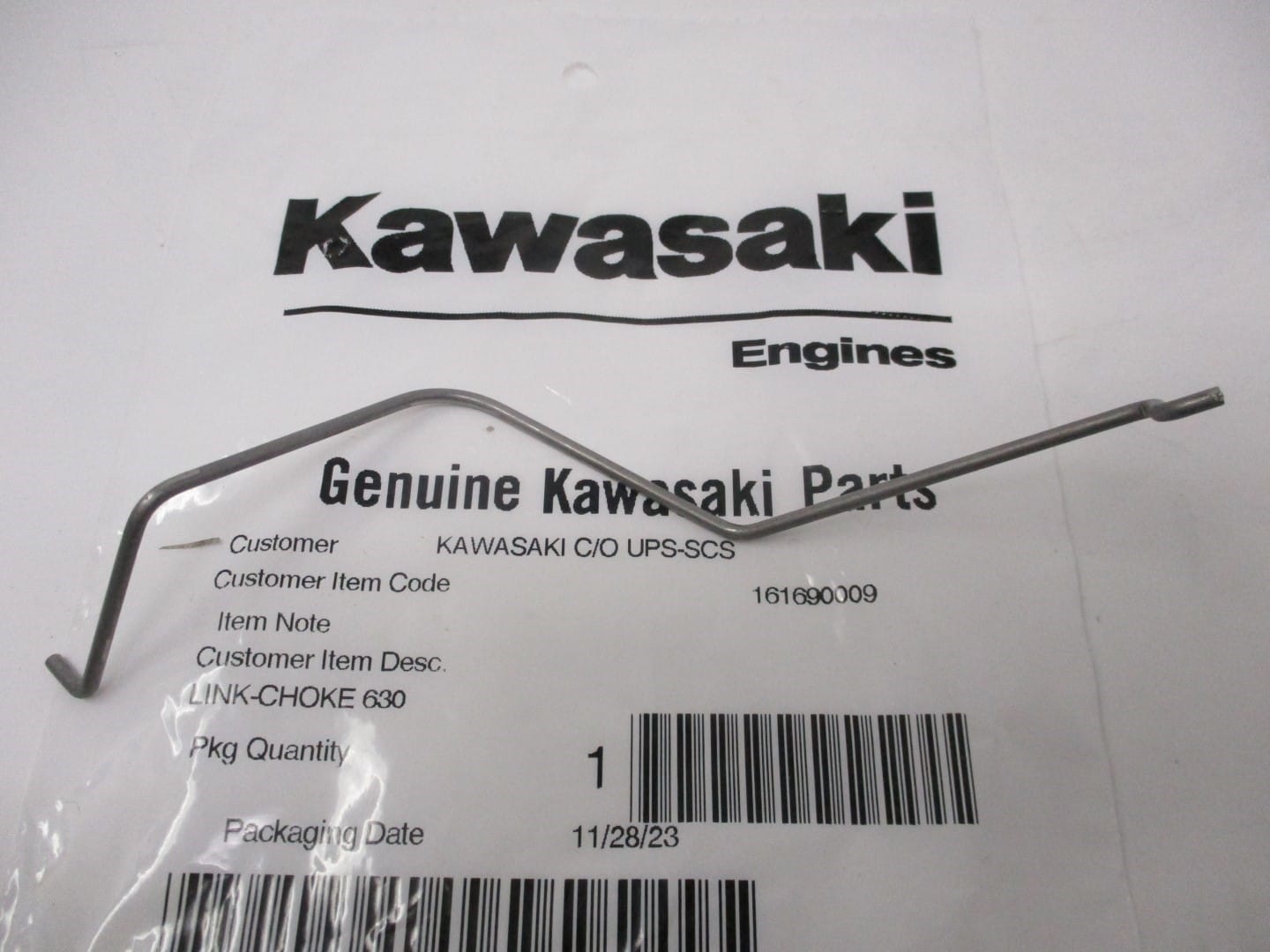 Genuine Kawasaki 16169-0009 Choke Linkage  FH601V, FH641V, FH680V, FH721V. - Image 4