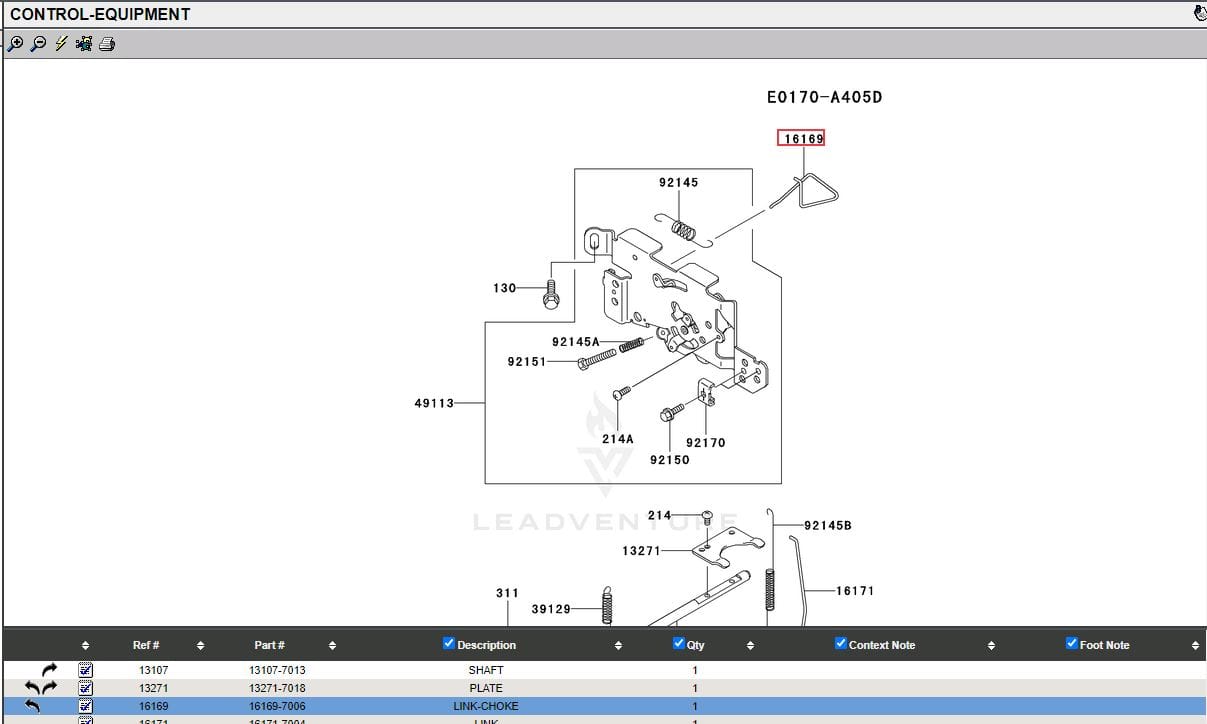 Genuine Kawasaki 16169-0009 Choke Linkage  FH601V, FH641V, FH680V, FH721V. - Image 5