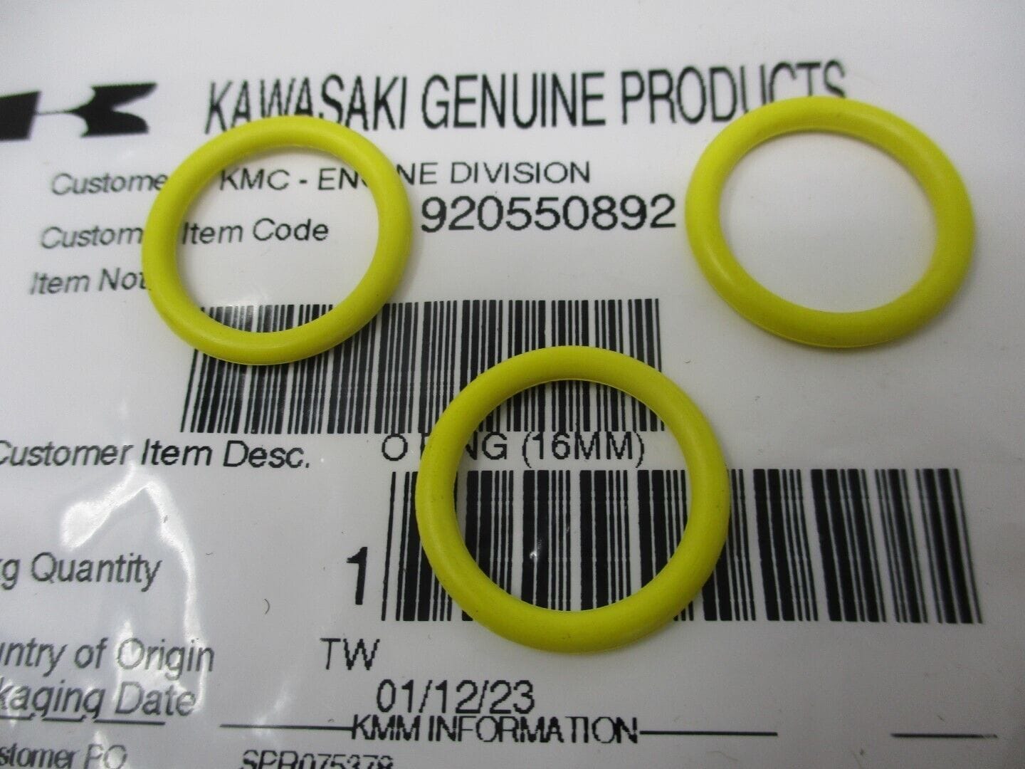 3 Genuine Kawasaki 92055-0892 O-Rings Oil Seal FH430V FH721D FR541V FR600V