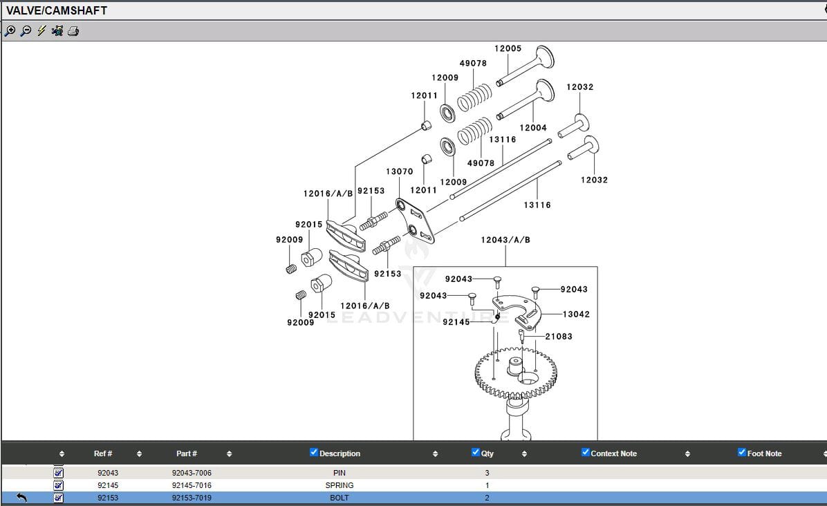 Genuine Kawasaki 92154-7113 92153-7019 Rocker Arm Adjustment Bolt FH381V FH430 - Image 3