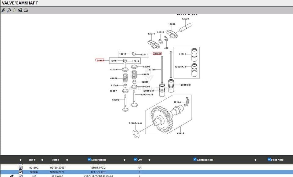 Genuine Kawasaki 99996-2077 Collet Set for Valves & Springs FE290D FE350D FE400D FD671D - Image 5