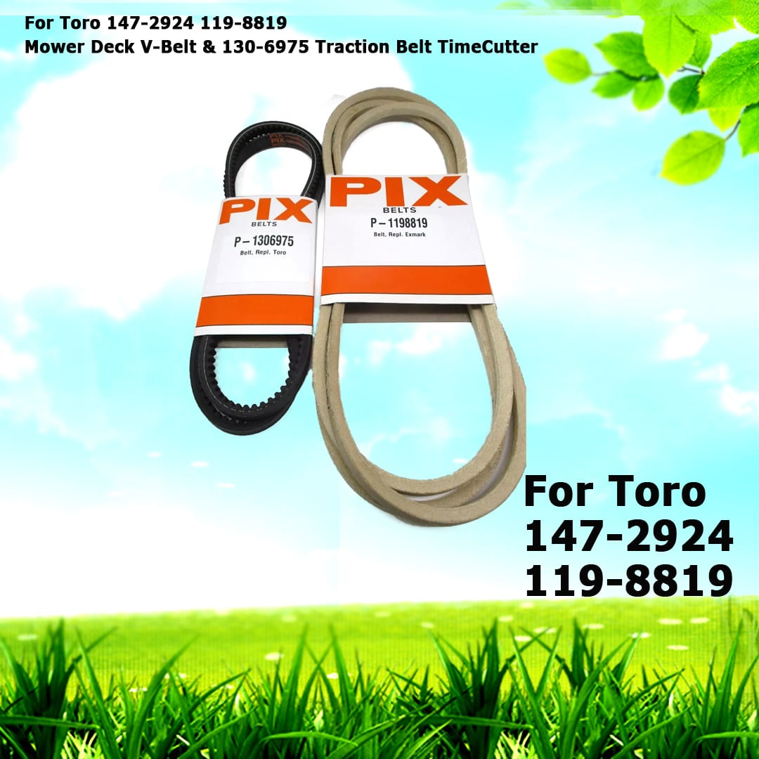 For Toro 147-2924 Mower Deck & 130-6975 Traction V-Belt