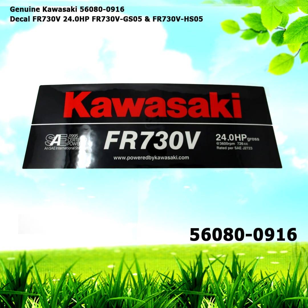 Genuine Kawasaki 56080-0916 Decal FR730V 24.0HP FR730V-GS05 & FR730V-HS05