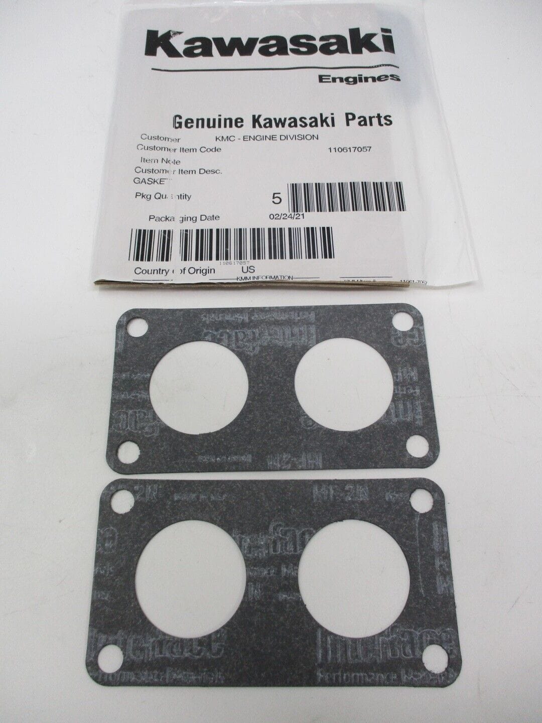 2 Genuine Kawasaki 11061-7057 Carburetor Gaskets for FX921V FXT00V