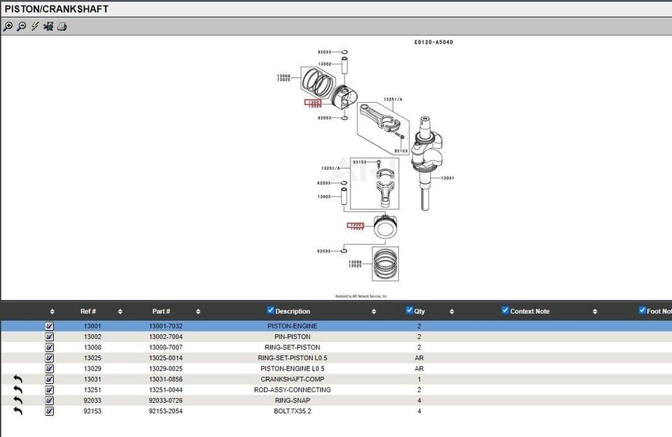 Genuine Kawasaki 13025-0014 Piston Rings OS Oversize 0.5 FX921V FXT00V - Image 4