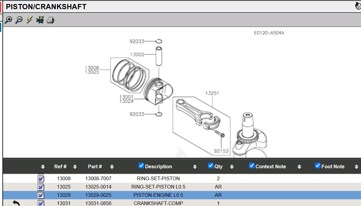 Genuine Kawasaki 13029-0025 Piston for 13025-0014 Rings Oversize FX921V FXT00V - Image 4