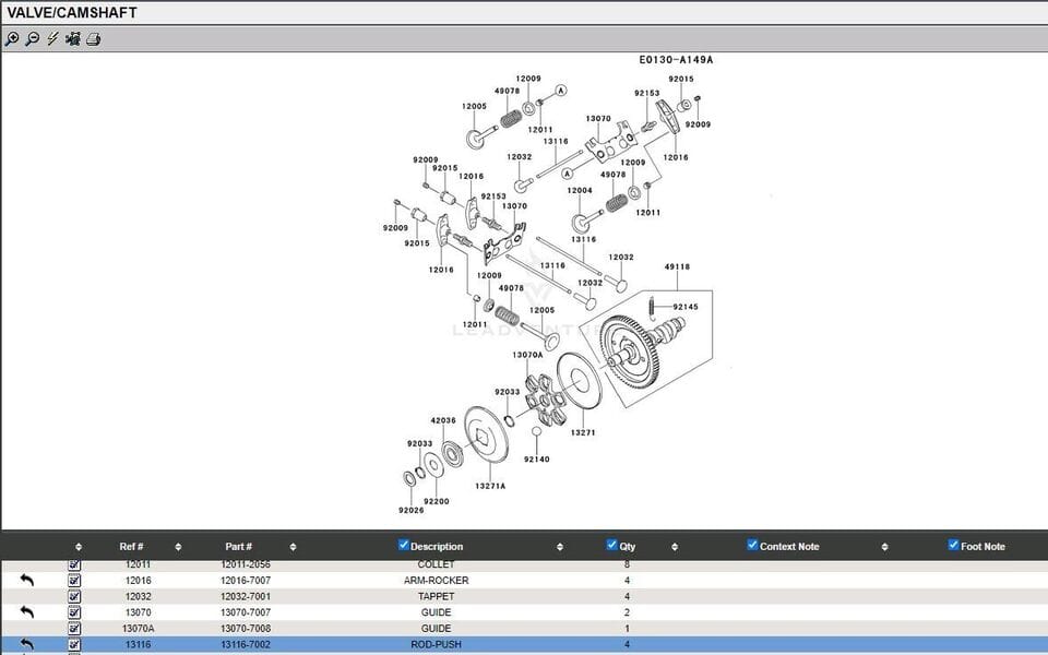 2 Genuine Kawasaki 13116-7002 Push Rods & 1 Guide 13070-7007 FH601V FH641V - Image 4