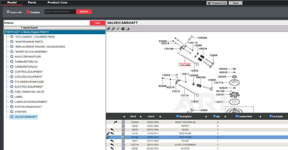 Genuine Kawasaki 13116-0711 & 13116-0712 Push Rods for FX921V FXT00V FX921V - Image 4