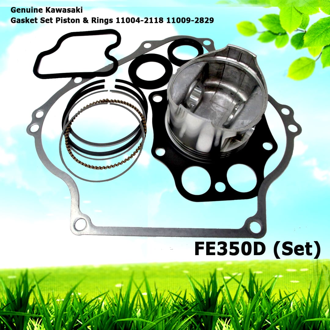 Genuine Kawasaki FE350D Gasket Piston & Rings Set 11004-2118 11009-2829