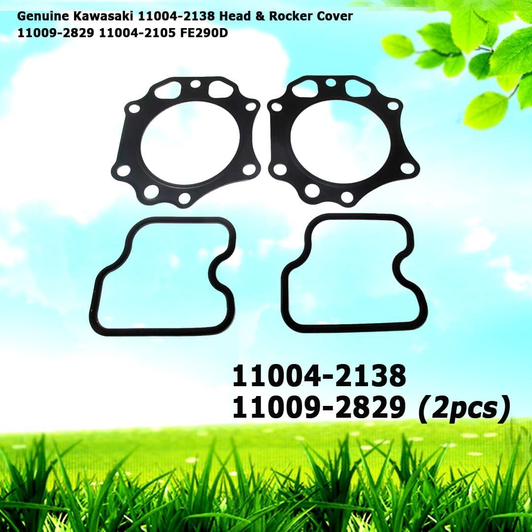 2 each Genuine Kawasaki 11004-2138 Head & Rocker Cover 11009-2829 11004-2105 FE290D