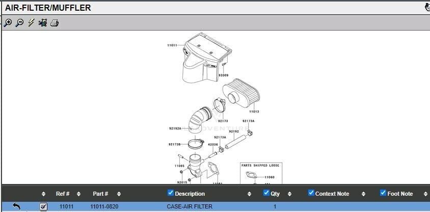 Genuine Kawasaki 11011-1682 Air Filter & 11013-0752 B Cover FR651V FR691V FR730V - Image 5
