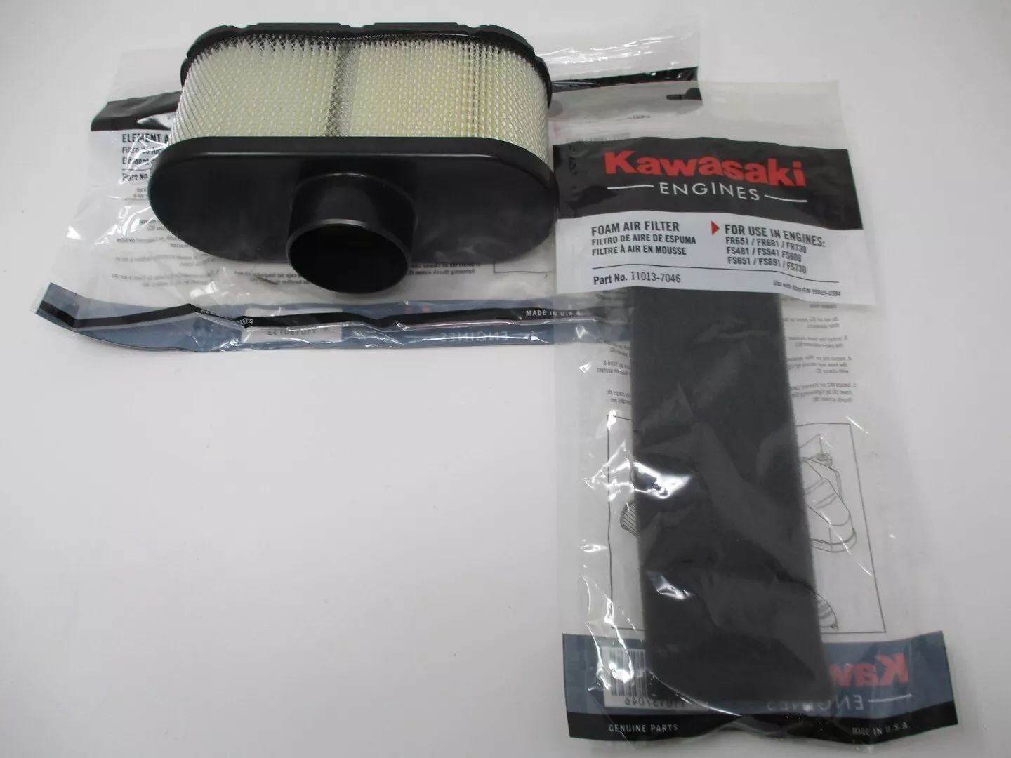 Genuine Kawasaki 11013-0752 & 11013-7046 Air & Pre Filter FR651V FR691V FR730V