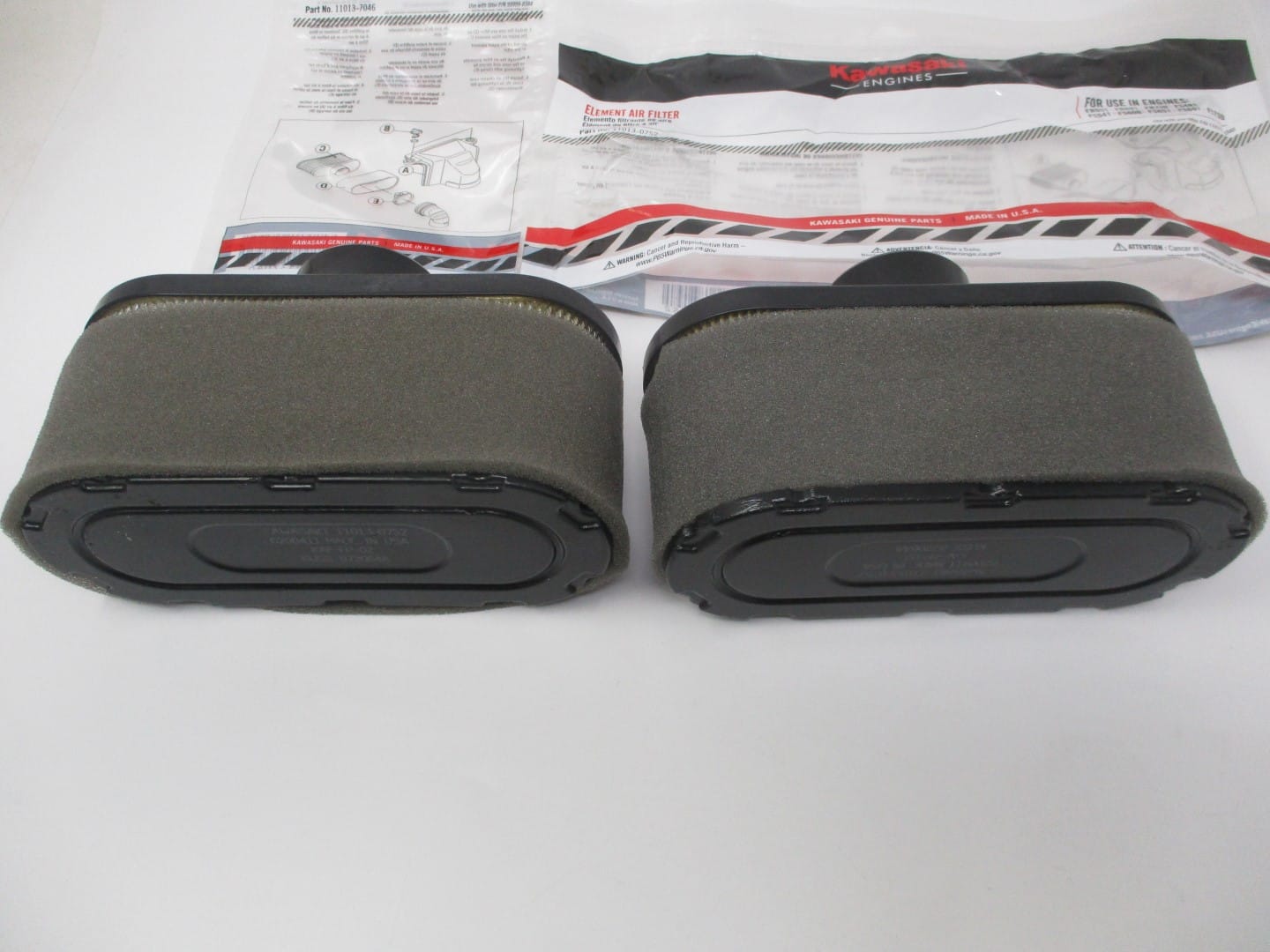 2 Genuine Kawasaki Air & Pre Filter-11013-0752 & 11013-7046 FR651V FR691V FR730V - Image 4