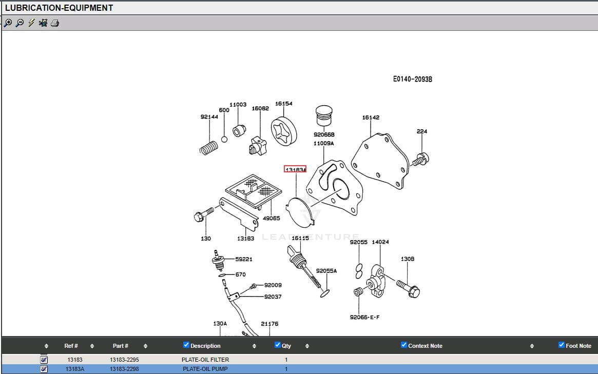 Genuine Kawasaki 13183-2298 Oil Pump Plate Cover FE290D FE350D FE400D FE290D - Image 2