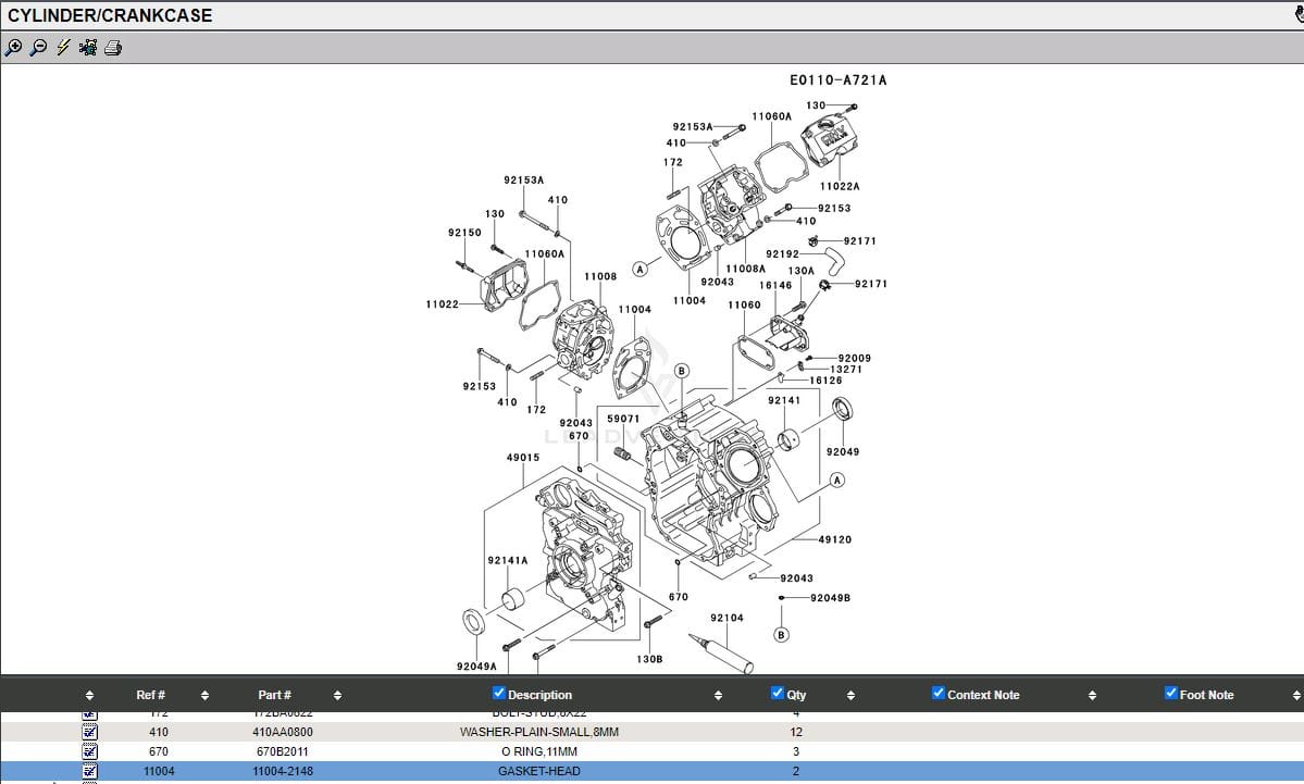 2 Genuine Kawasaki 11004-2148 Head Gasket for FD851D - Image 4