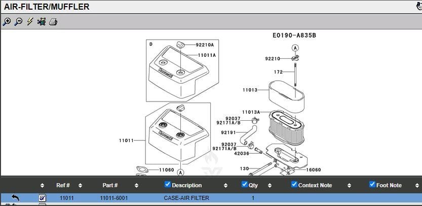 Genuine Kawasaki 11011-6001 Air Filter Cover FH601V FH641V FH680V FH721V - Image 4