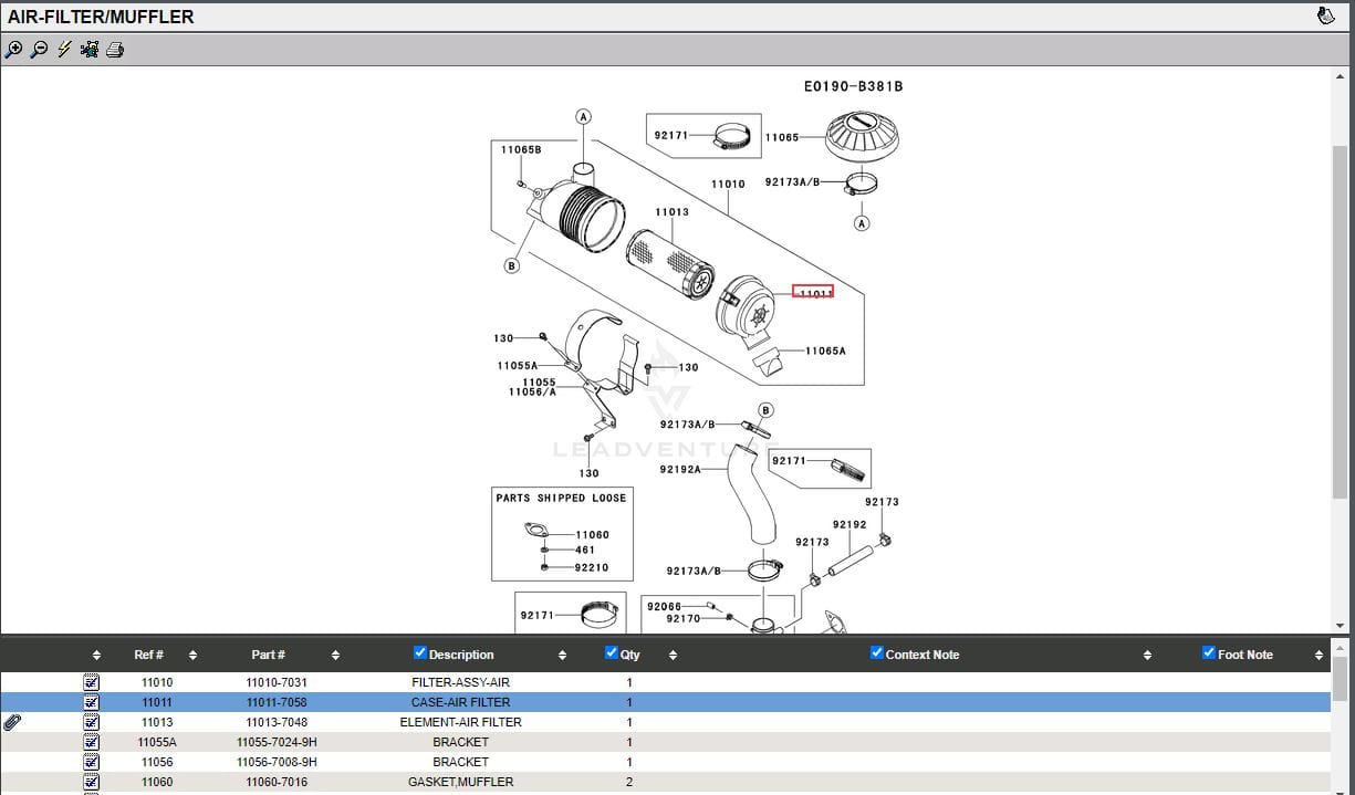 Genuine Kawasaki 11011-7058 Canister Air Filter Cap Cover FX481V FX541V FX600V - Image 5