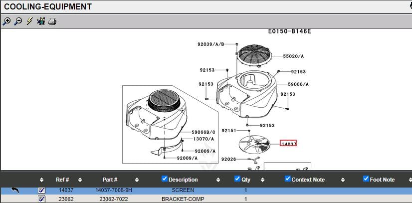 Genuine Kawasaki 14037-7008-9H Housing Screen 14037-7008 FH601D FH601V FH641V - Image 5