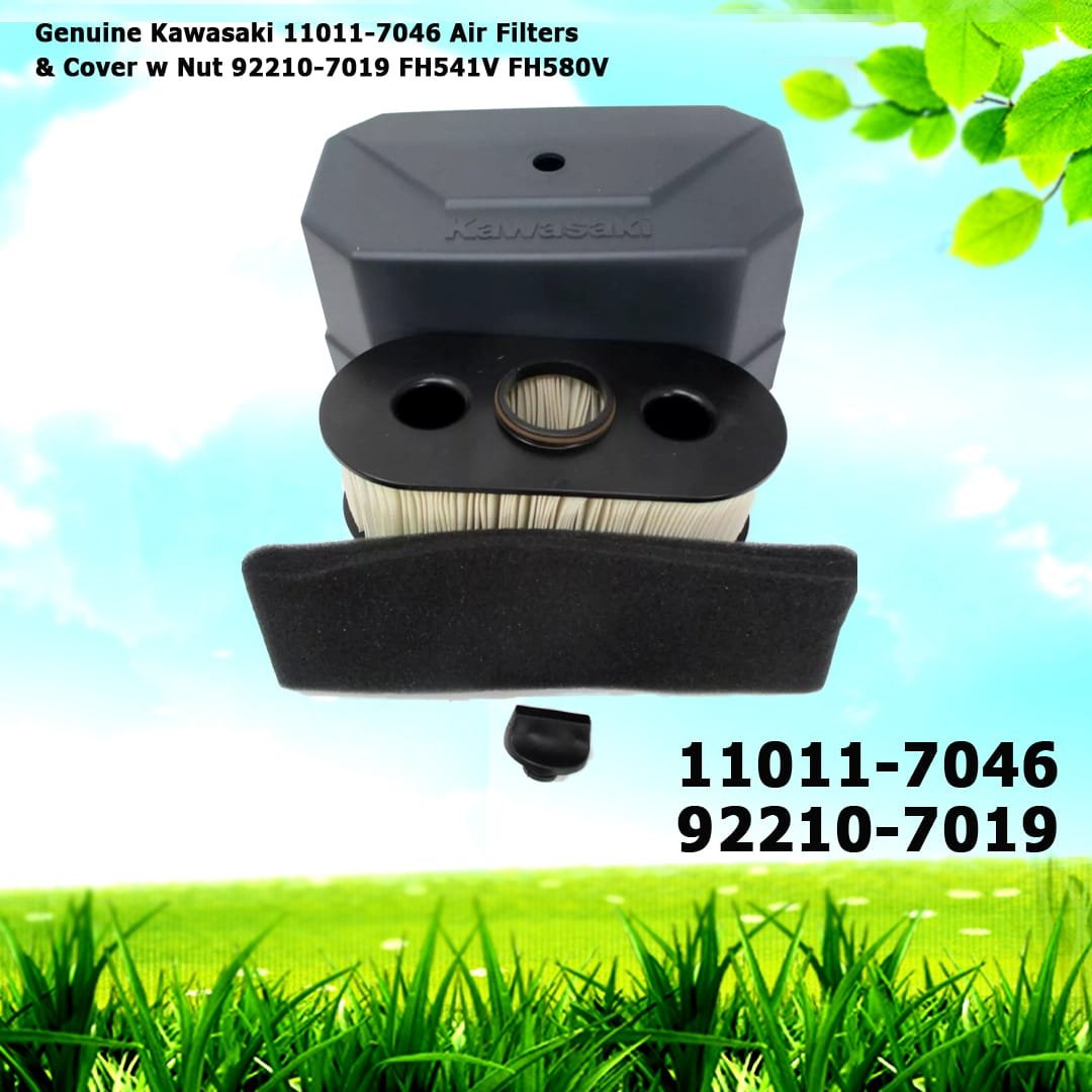 Genuine Kawasaki 11011-7046 Air Filters & Cover with Nut 92210-7019 FH541V FH580V