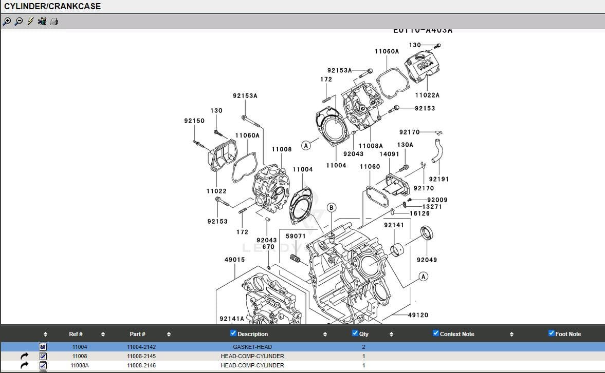 2 Genuine Kawasaki 11004-2142 Head Gasket FD671D FD711D FD750D FD791D - Image 4