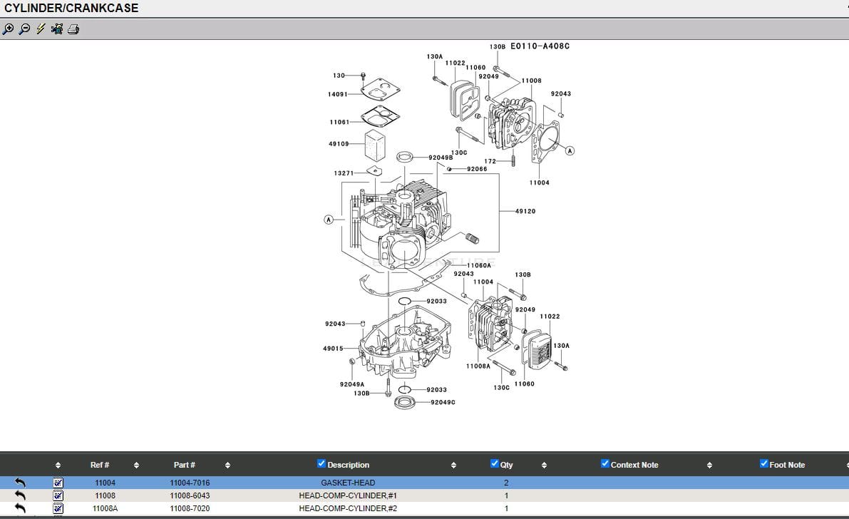 2 sets Genuine Kawasaki 11004-7016 Head & Rocker 11060-7001 Cover Gasket - Image 4