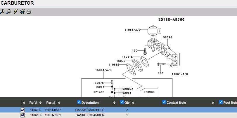 2 Genuine Kawasaki 11061-0877 Manifold Gasket Carburetor FS481V FS541V FS600V - Image 4