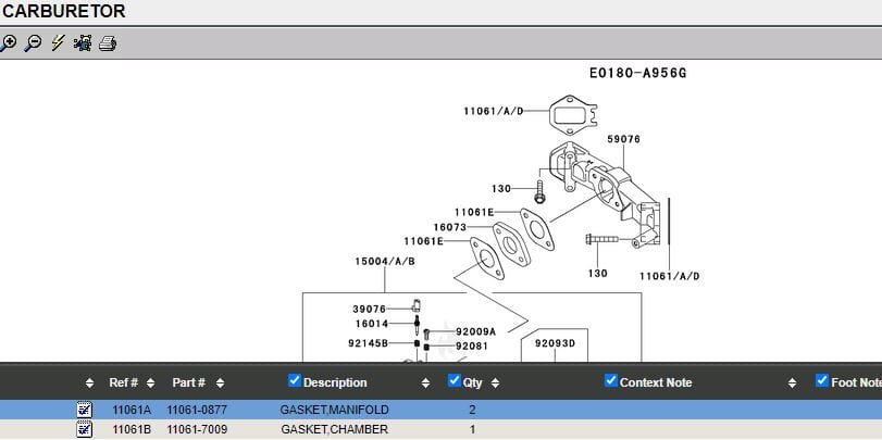 2 Genuine Kawasaki 11061-0877 Manifold Gasket Carburetor FS481V FS541V FS600V - Image 4