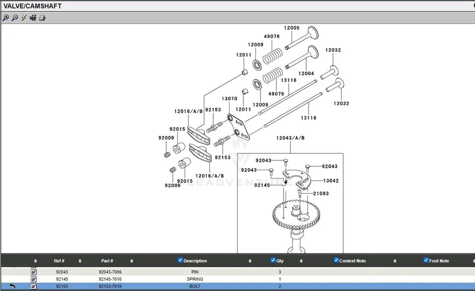 2 Pcs Genuine Kawasaki 92154-7113 92153-7019 Rocker Arm Adjustment Bolt FH381V FH430 - Image 4