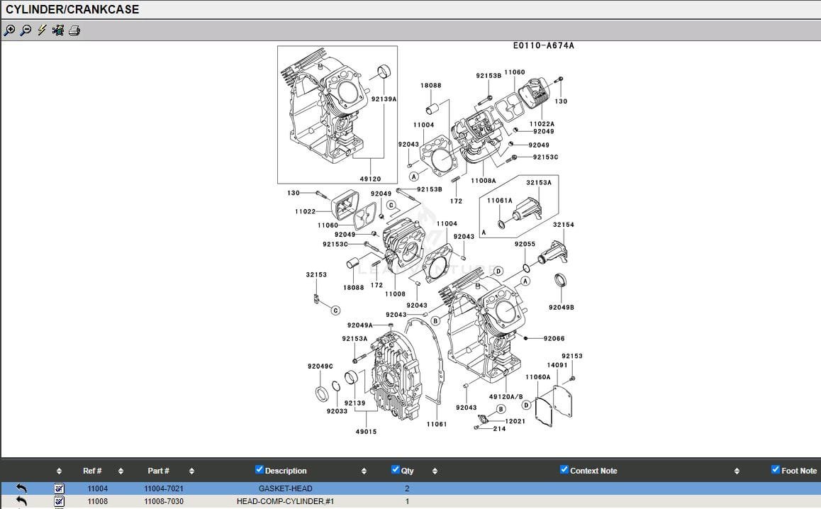 2 Genuine Kawasaki 11004-7021 Head Gasket FH770D 11004-7019 - Image 4