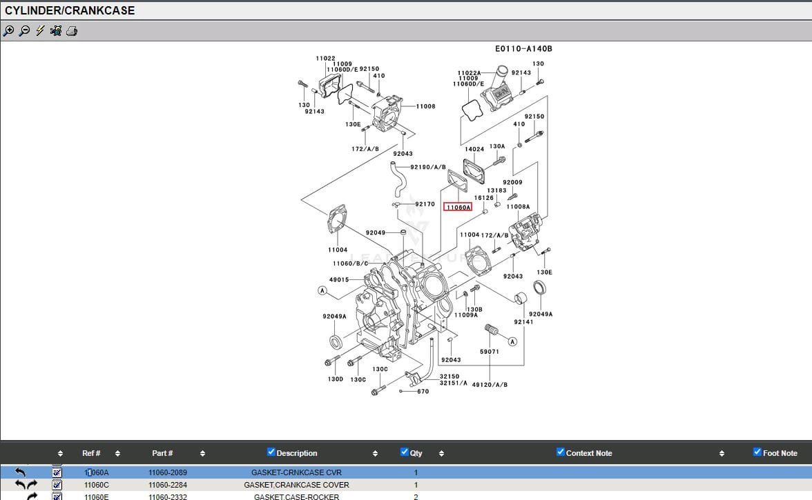 Genuine Kawasaki 11060-2089 Crankcase CVR Gasket FD620D FD661D 11009-2934 - Image 5