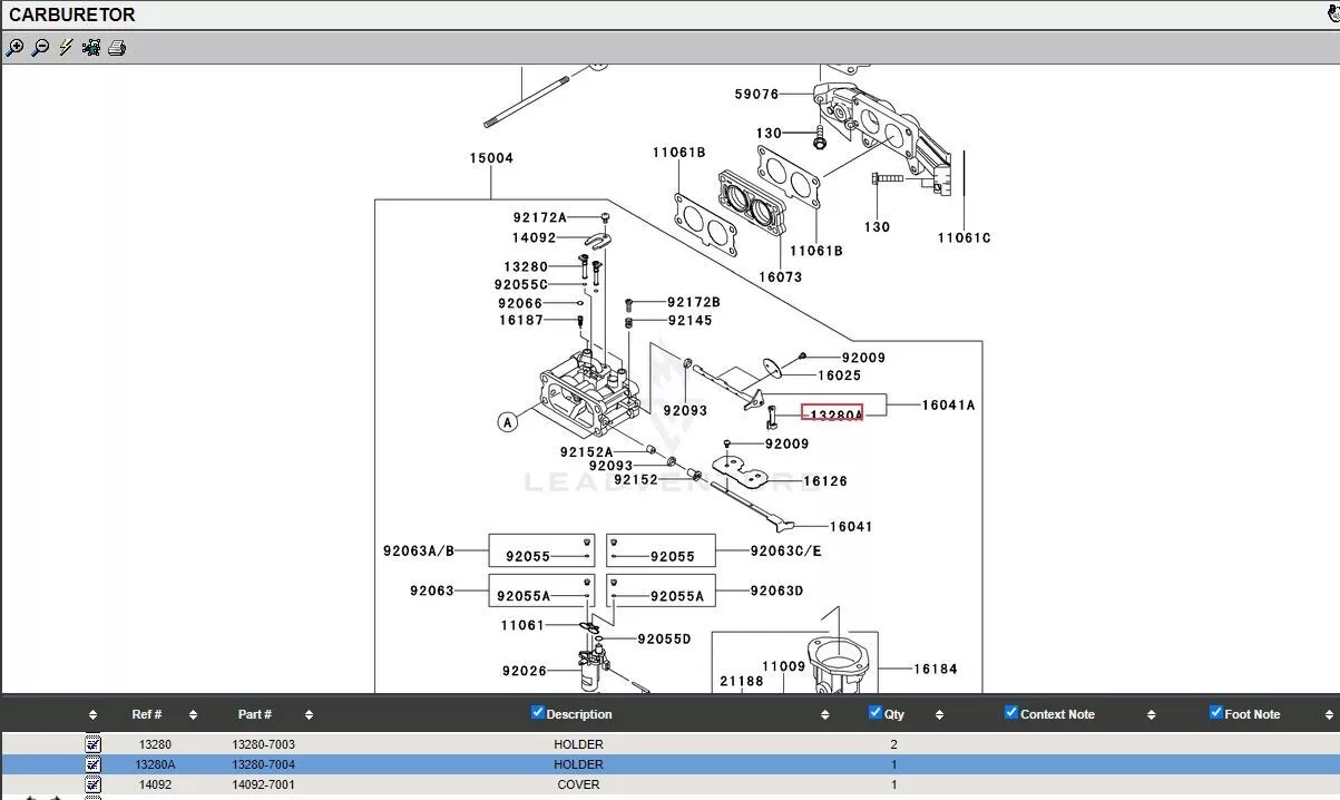 2 Genuine Kawasaki 13280-7004 Carburetor Rod Holder FH721V FX651V FX691V FX730V - Image 4