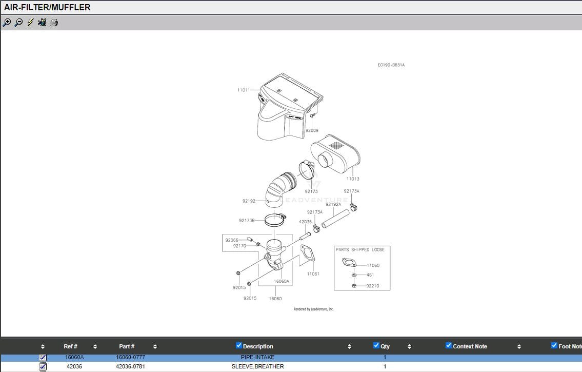 Genuine Kawasaki 16060-0777 Intake Pipe Air Filter FR651V FR691V FR730V FT651V - Image 6