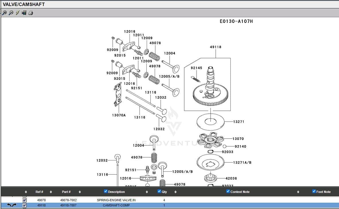 Genuine Kawasaki 99999-7074 Camshaft FH601D FH641D FH680D FH721D 49118-7007 - Image 4