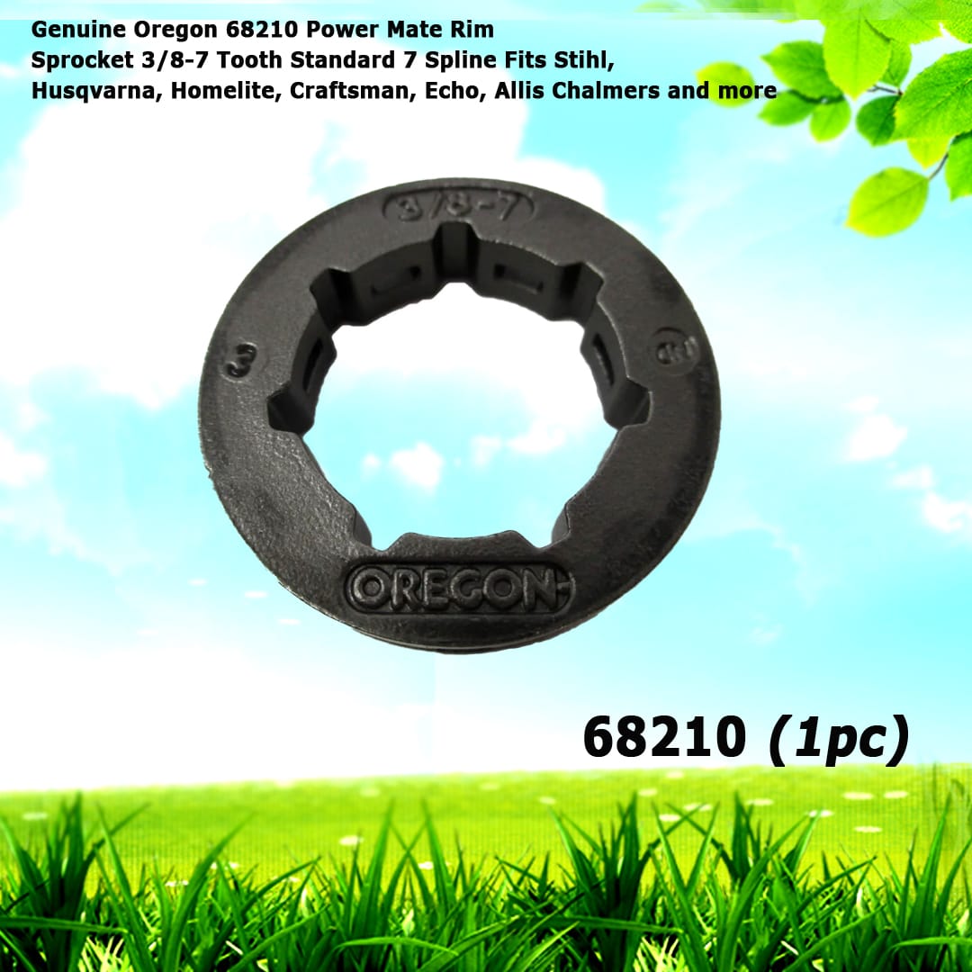 Genuine Oregon 68210 Power Mate Rim Sprocket 3/8-7 Tooth Standard 7 Spline Fits Stihl, Husqvarna, Homelite, Craftsman, Echo, Allis Chalmers and more