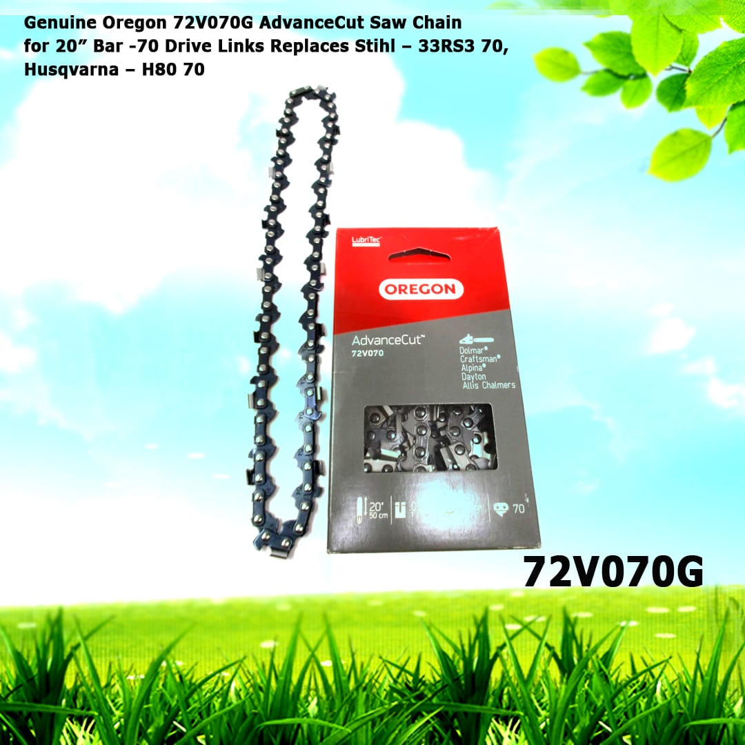 Genuine Oregon 72V070G AdvanceCut Saw Chain for 20" Bar -70 Drive Links Replaces Stihl - 33RS3 70, Husqvarna - H80 70